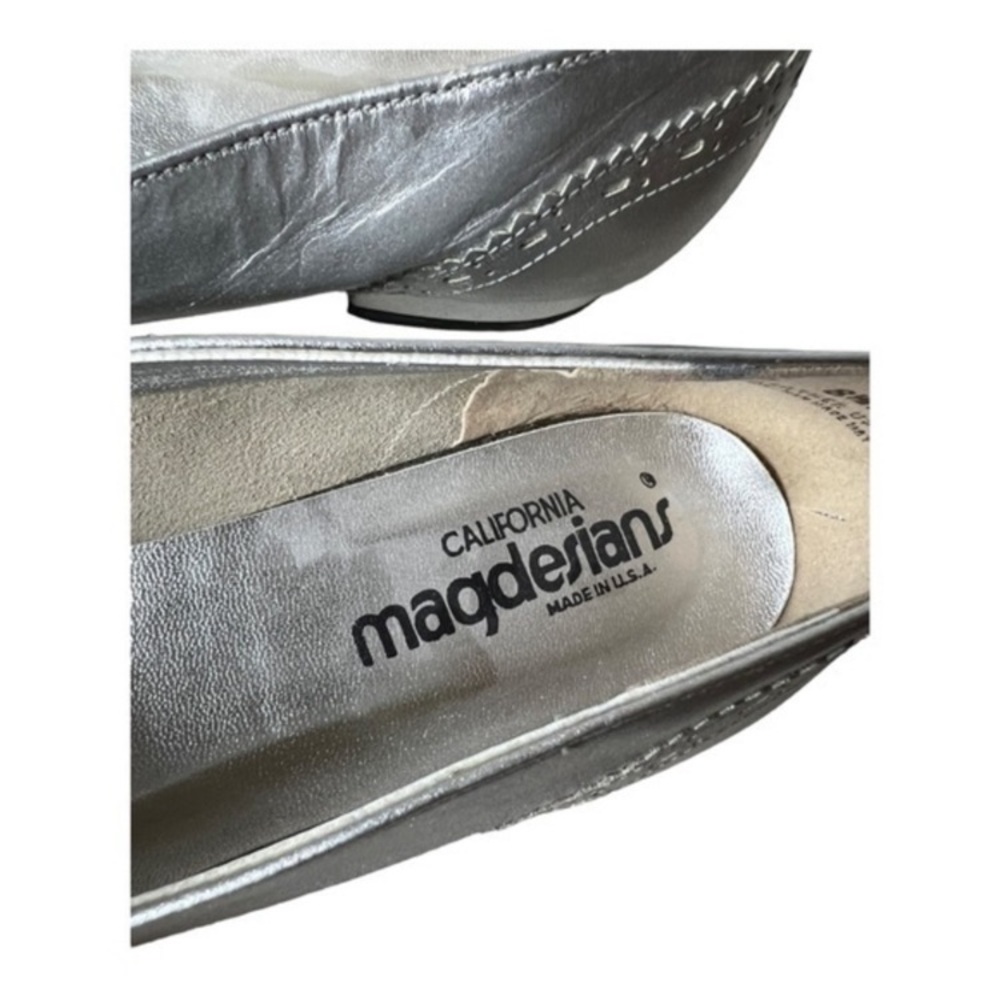 Vintage 1970s California Magdesians Silver Flat Pump Shoes Size 8.5 N - Picture 5 of 8